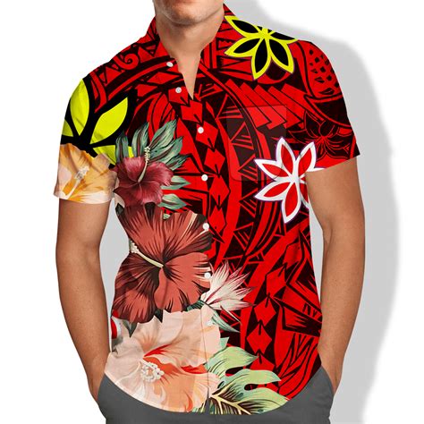 Pocket Short Sleeve Samoan Puletasi Vintage Polynesian Tribal Print Match Men Shirts Tops Plus ...