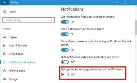 How to Turn off Tips, Tricks And Suggestions in Windows 10