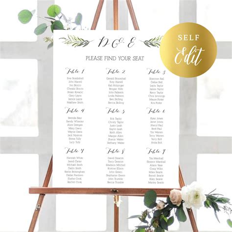 Wedding Table Plan Template Free