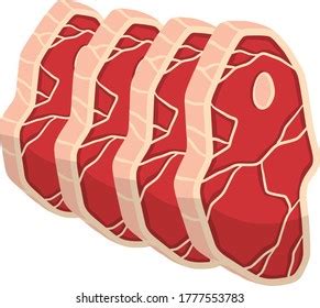Set Piece Raw Meat Cartoon Illustration: เวกเตอร์สต็อก (ปลอดค่าลิขสิทธิ์) 1777553783 | Shutterstock