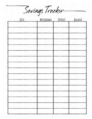 FREE Savings Tracker Printable | Customize Online