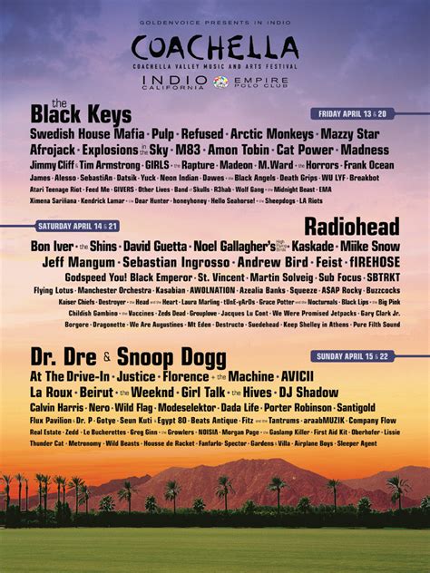 Coachella 2012 Lineup