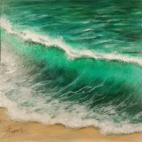 Marine Acrylic Wall Painting Ocean Waves Beach 30x30 Cm Gift - Etsy