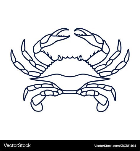 Blue crab on white background Royalty Free Vector Image