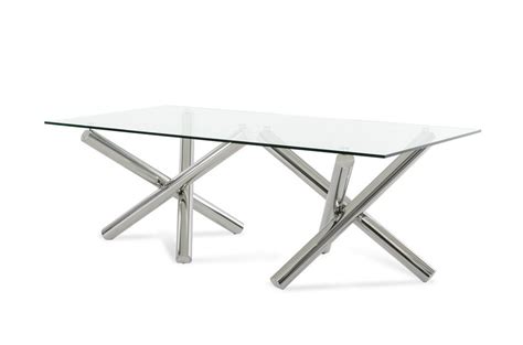 Quartz Modern Glass Top & Chrome Dining Table | Las Vegas Furniture ...