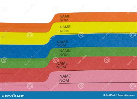 Labels on Colored File Folders Stock Photo - Image of white, name: 6699560