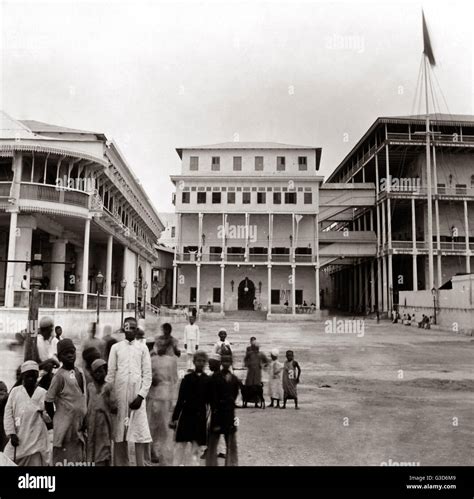 Zanzibar, before bombardment in 1896 (Anglo-Zanzibar War Stock Photo - Alamy