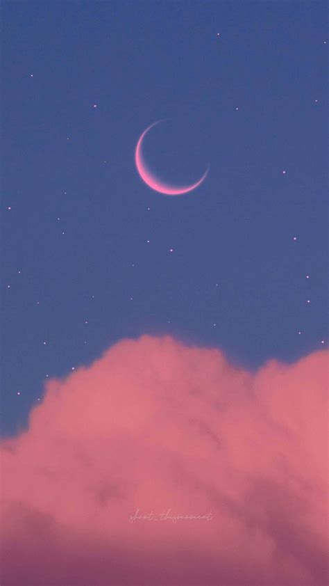 Download Pink Crescent Moon Tumblr Iphone Wallpaper | Wallpapers.com