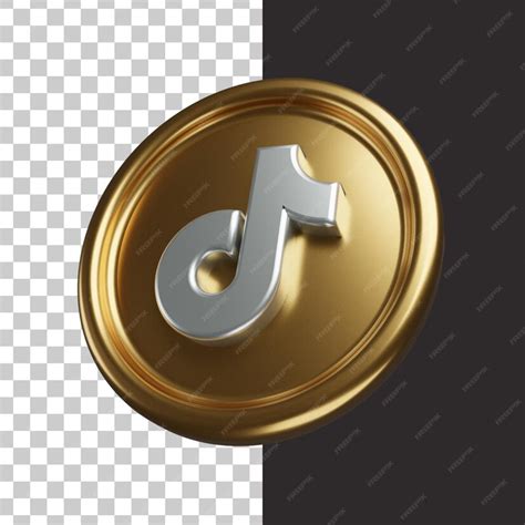 Premium PSD | Tiktok logo gold 3d