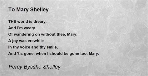 Best mary shelley poems