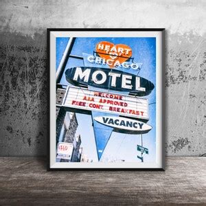 HEART O CHICAGO Motel Sign Motel Neon Sign Chicago Photography Print ...