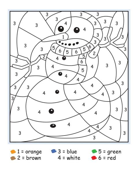 Easy Color by Number for Preschool and Kindergarten | Math coloring worksheets, Christmas ...