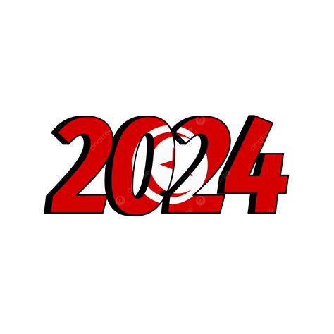2024 Tunisia Flag Text Logo Design Vector Transparent, 2024, Tunisia 2024, Tunisia Independence ...