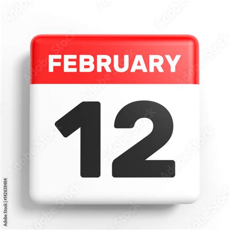 February 12. Calendar on white background. - Buy this stock illustration and explore similar ...