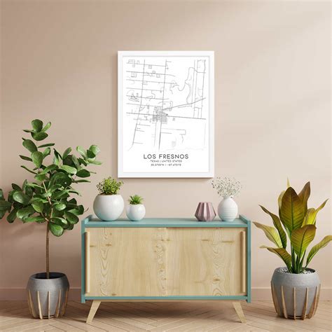 Los Fresnos Texas Map Poster, Modern Home Decor Wall Art Print - Custom Maps & Posters