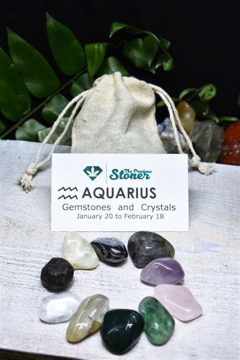 Aquarius Zodiac Crystals Gemstones Kit Aquarius Stones Set | Etsy