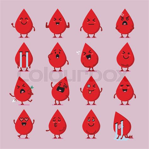 Blood character emoji set | Stock vector | Colourbox