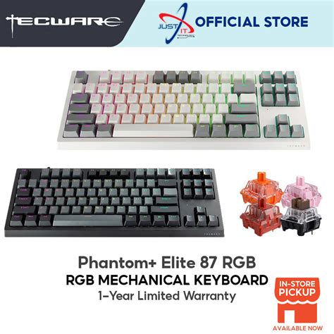 Tecware Phantom+ Elite 87 RGB Mechanical Keyboard (Black/ White) | Shopee Malaysia