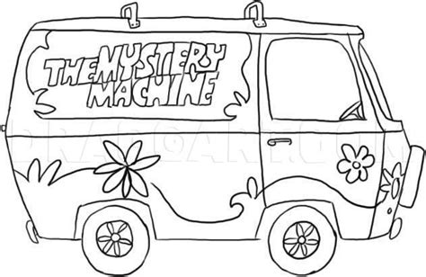 the mystery machine coloring page for kids with flowers and butterflies ...