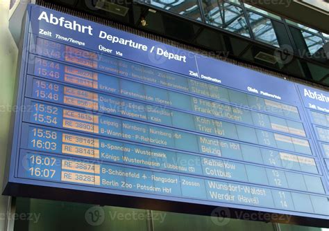 Timetable at train station 3327509 Stock Photo at Vecteezy