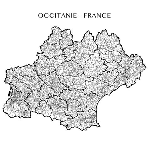 Administrative And Political Vector Map Of The Occitanie Region, France Stock Vector ...