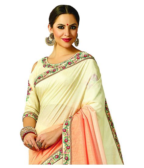 Patang International Orange and Beige Silk Saree - Buy Patang ...