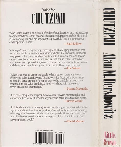 Chutzpah by Alan M Dershowitz (Hardcover: Judaism, Belief, Biography) 1991