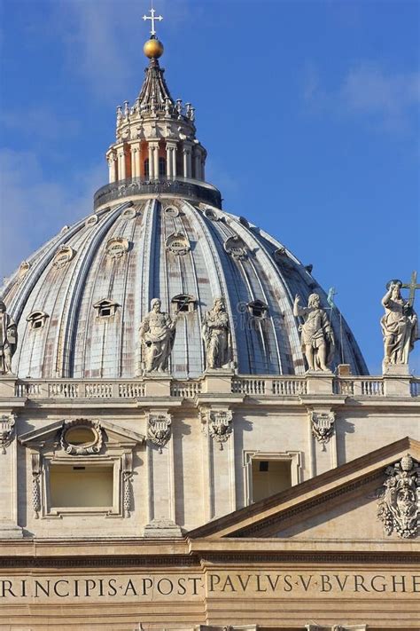 Michelangelo`s Dome On St. Peter`s Basilica. Rome, Italy. Stock Photo - Image of building ...