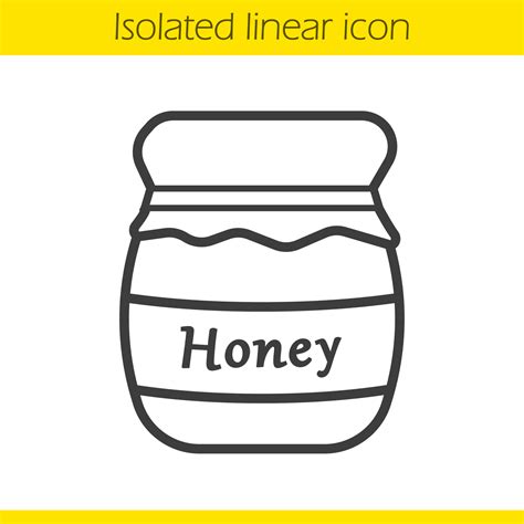 Honey jar linear icon. Thin line illustration. Honey pot contour symbol ...