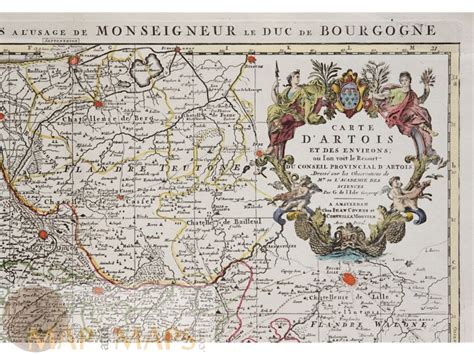 Carte d'Artois Old map Artois France L'Isle, 1742 | Mapandmaps