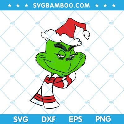 Grinch Santa Hat SVG, Christmas Grinch SVG