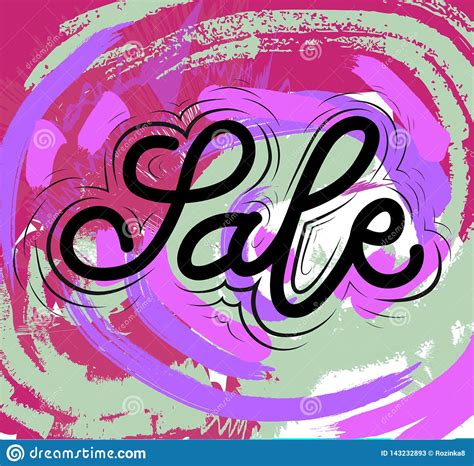 Sign Sale, Template, Hand Drawn Type. Vector. Stock Illustration - Illustration of colour ...