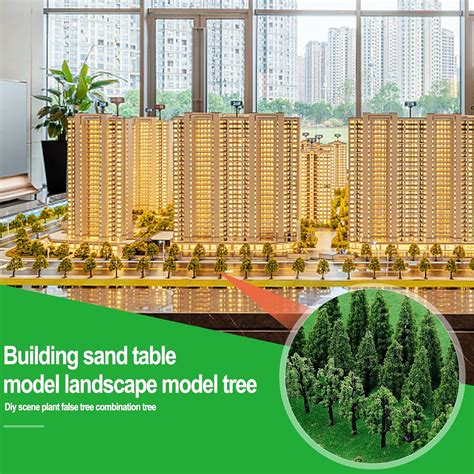 50 Pieces Mixed Model Trees Railroad Scenery Diorama Tree Model Railway ...