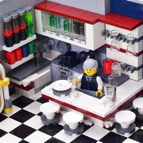 [MOC] Cafe Corner Interior - LEGO Town | Lego room, Lego furniture, Lego