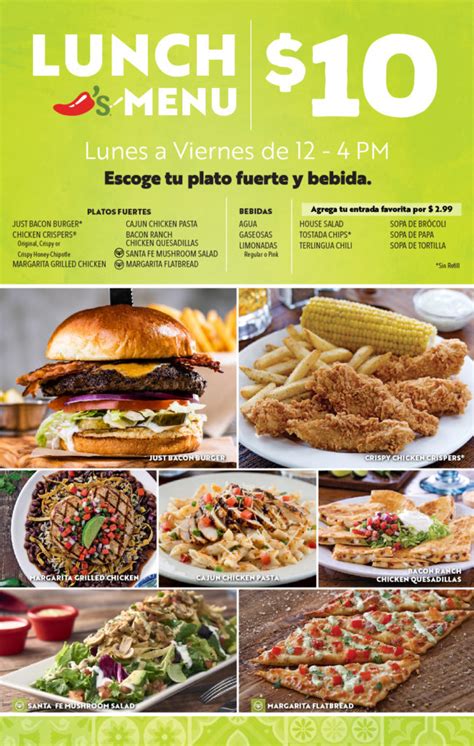 Chili's Printable Menu