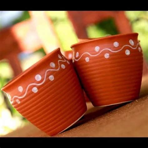 Brown Ceramic Kulhad Set Of 6 Cups Handmade Kulhad Tea Set Chai Cups ...