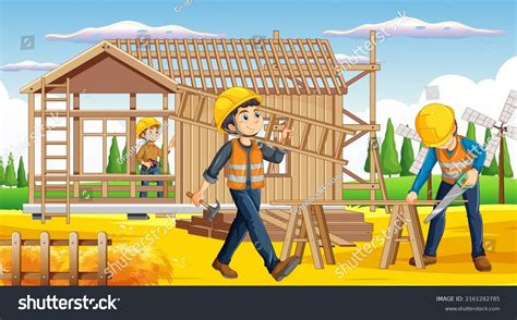 Building Construction Site Background Illustration Stock Vector ...