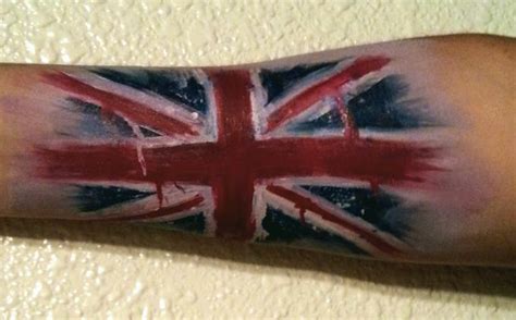 Abstract UK Flag arm painting. Paint Painter British flag. Union Jack ...