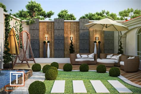 Villa landscape Design in KSA ( 1 ) on Behance | Terrace garden design, Modern backyard ...