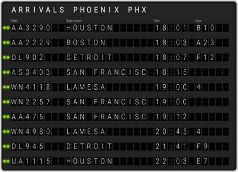 Phoenix Sky Harbor Airport [PHX] Arrivals & Flight Schedules