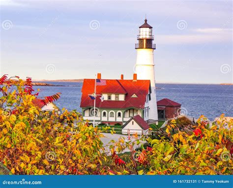 Portland Head Lighthouse, Cape Elizabeth, Maine, USA Stock Image ...