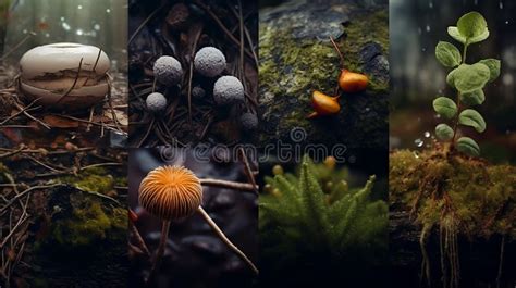 Diversity of Flora: Various Species in a Moist Rainforest Stock Illustration - Illustration of ...