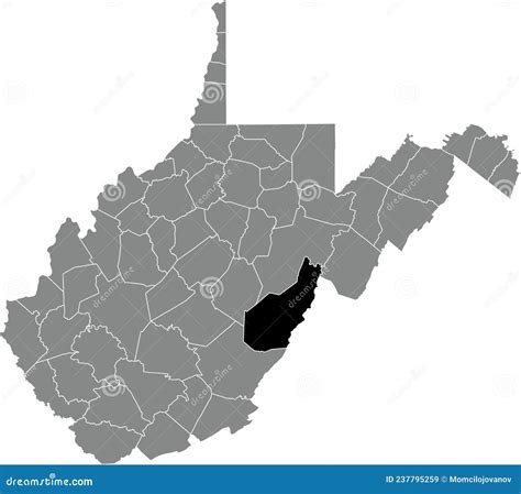 Map Of Pocahontas In West Virginia Vector Illustration | CartoonDealer ...