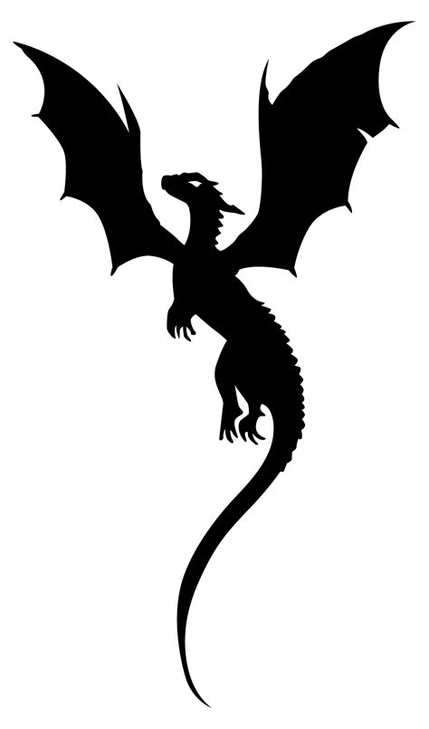 Home Art Black Dragon Silhouette DÃ©cor Art Sticker 20" x 34" Flying Serpentine Reptile Monster ...