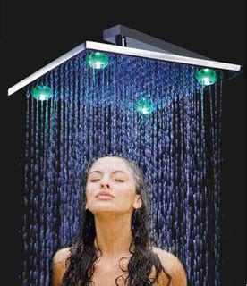 10" Chrome Solid Brass Square Led Shower Head - Contemporary - Showerheads And Body Sprays ...
