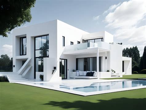 Premium AI Image | a modern white color house with beautiful exterior