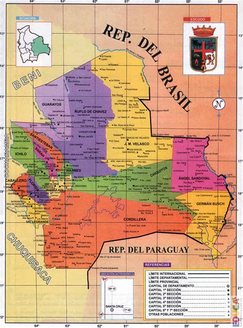 Departamento de Santa Cruz | Geografía | Historia, Literatura, Educación de Bolivia, Mapas