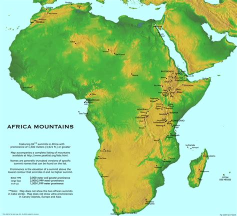 Large detailed Africa mountains map | Africa | Mapsland | Maps of the World