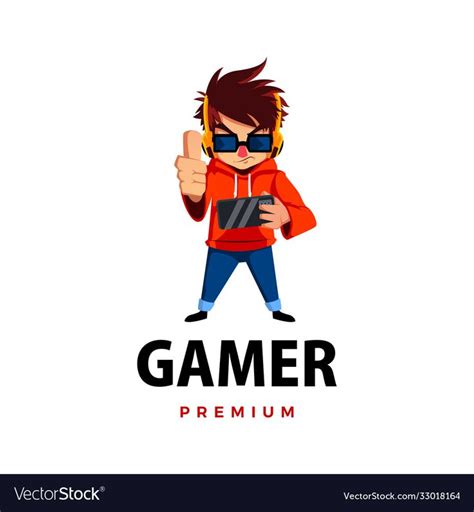 Gamer thump up mascot character logo icon vector image on VectorStock | Vector icons ...