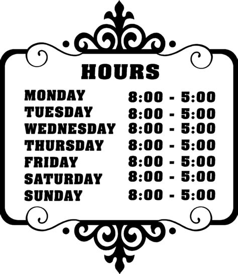 Custom Store Business Hours Sticker Vinyl Decal Sign | eBay